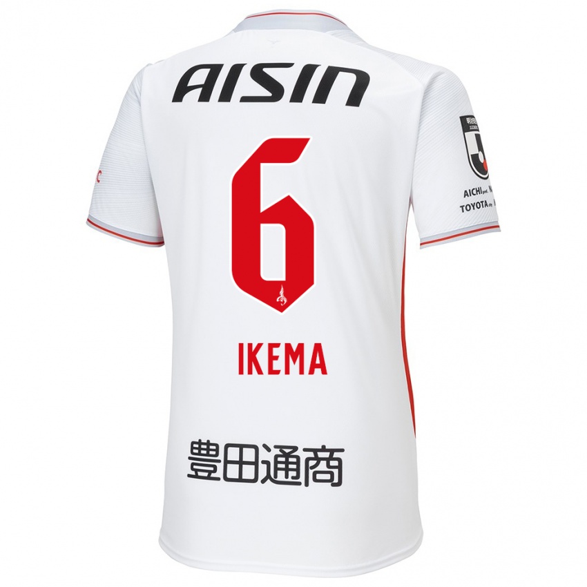 Herren Kano Ikema #6 Weiß Gelb Rot Auswärtstrikot Trikot 2024/25 T-Shirt