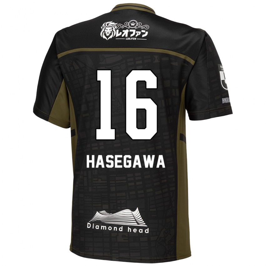 Herren Tatsuya Hasegawa #16 Schwarz Grün Auswärtstrikot Trikot 2024/25 T-Shirt