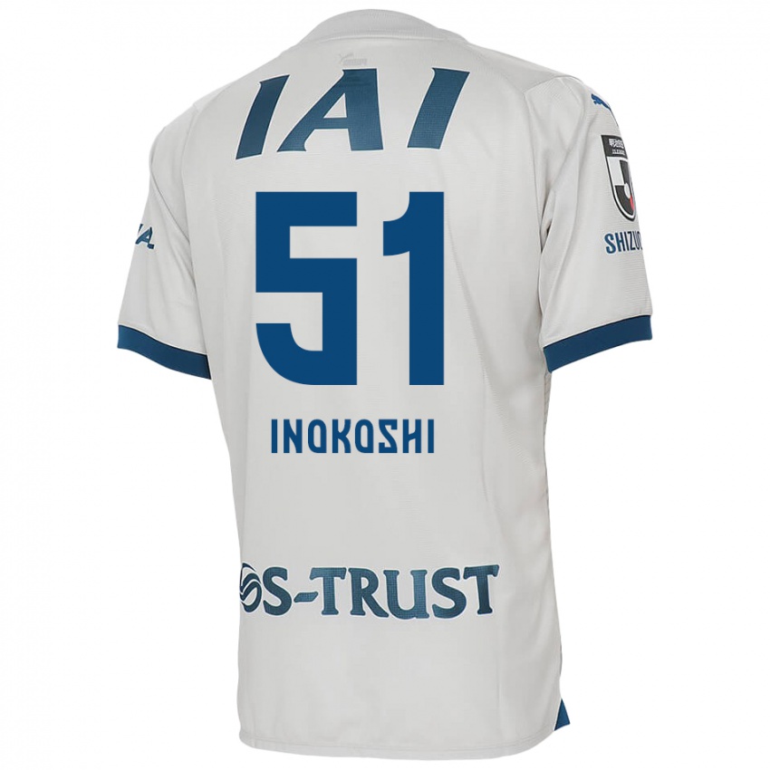 Herren Yui Inokoshi #51 Weiß Blau Auswärtstrikot Trikot 2024/25 T-Shirt