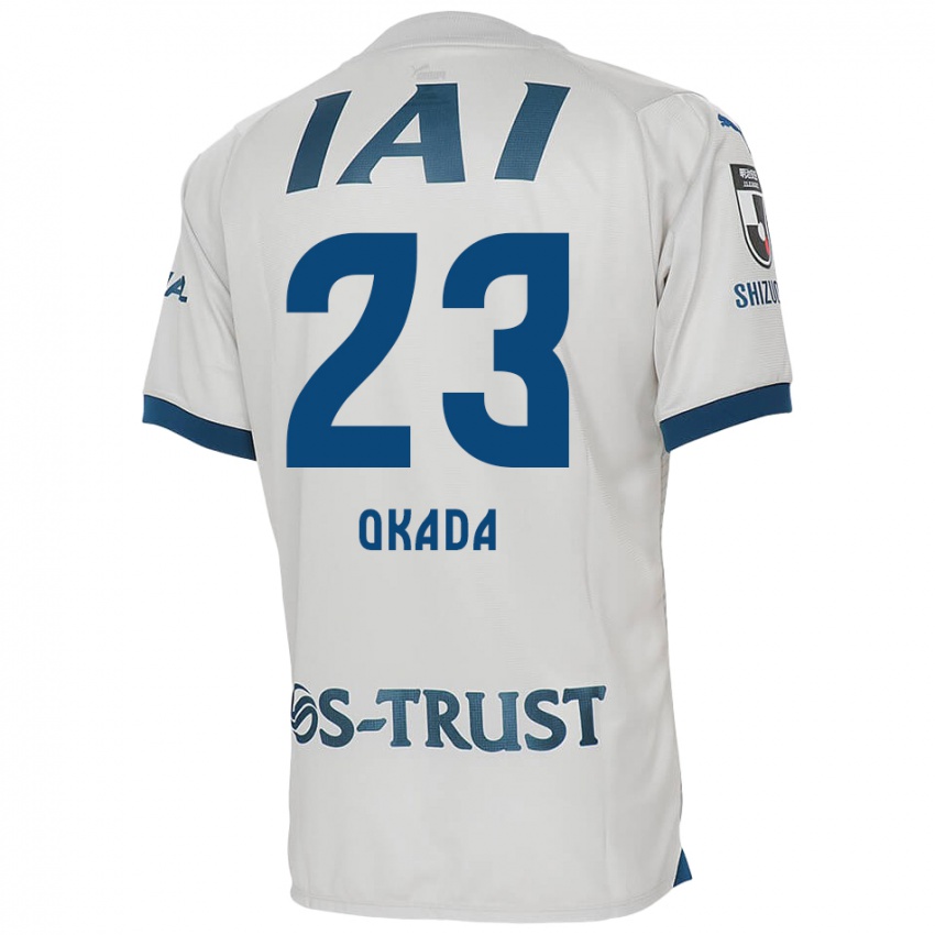 Herren Shu Okada #23 Weiß Blau Auswärtstrikot Trikot 2024/25 T-Shirt