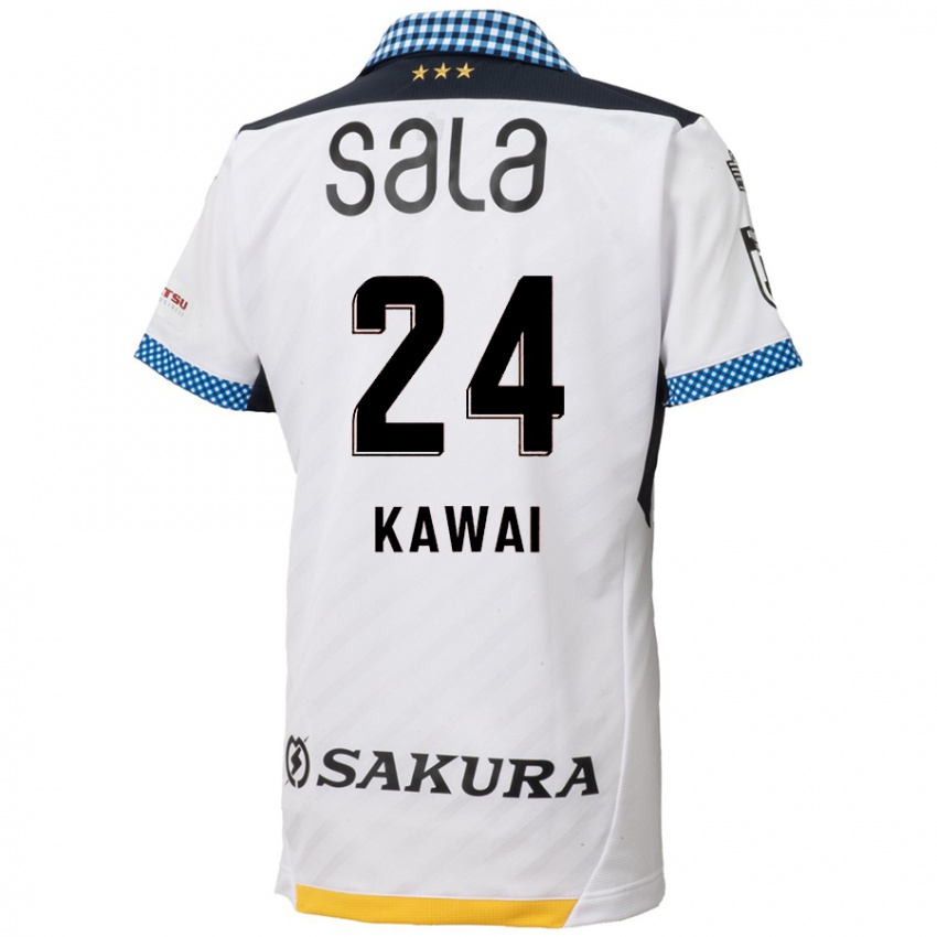 Herren Yuki Kawai #24 Weiß Schwarz Auswärtstrikot Trikot 2024/25 T-Shirt