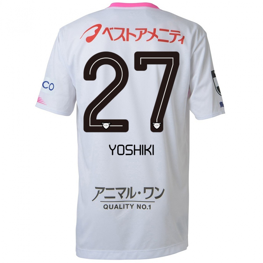 Herren Yoshiki Narahara #27 Weiß Blau Rosa Auswärtstrikot Trikot 2024/25 T-Shirt