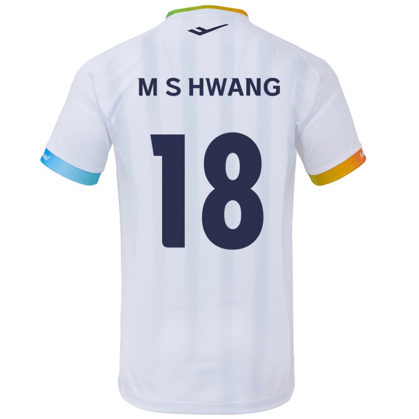 Herren Seong-Min Hwang #18 Weiß Blau Auswärtstrikot Trikot 2024/25 T-Shirt