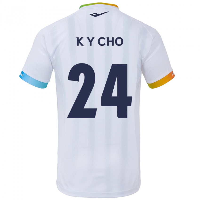 Herren Young-Kwang Cho #24 Weiß Blau Auswärtstrikot Trikot 2024/25 T-Shirt