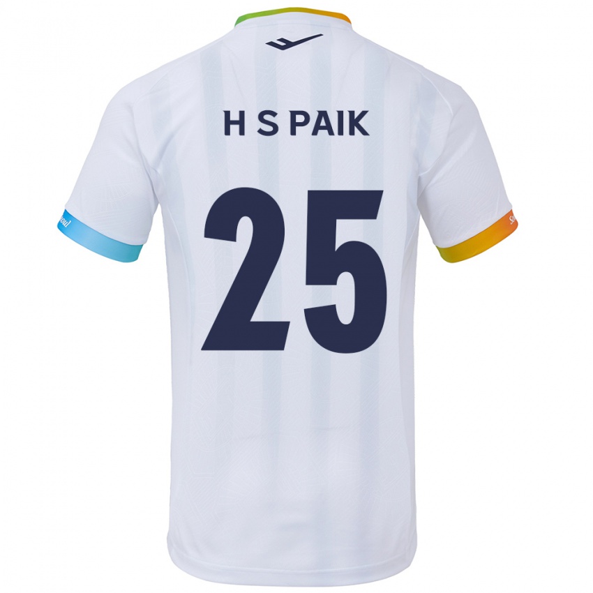 Herren Sang-Hoon Paik #25 Weiß Blau Auswärtstrikot Trikot 2024/25 T-Shirt