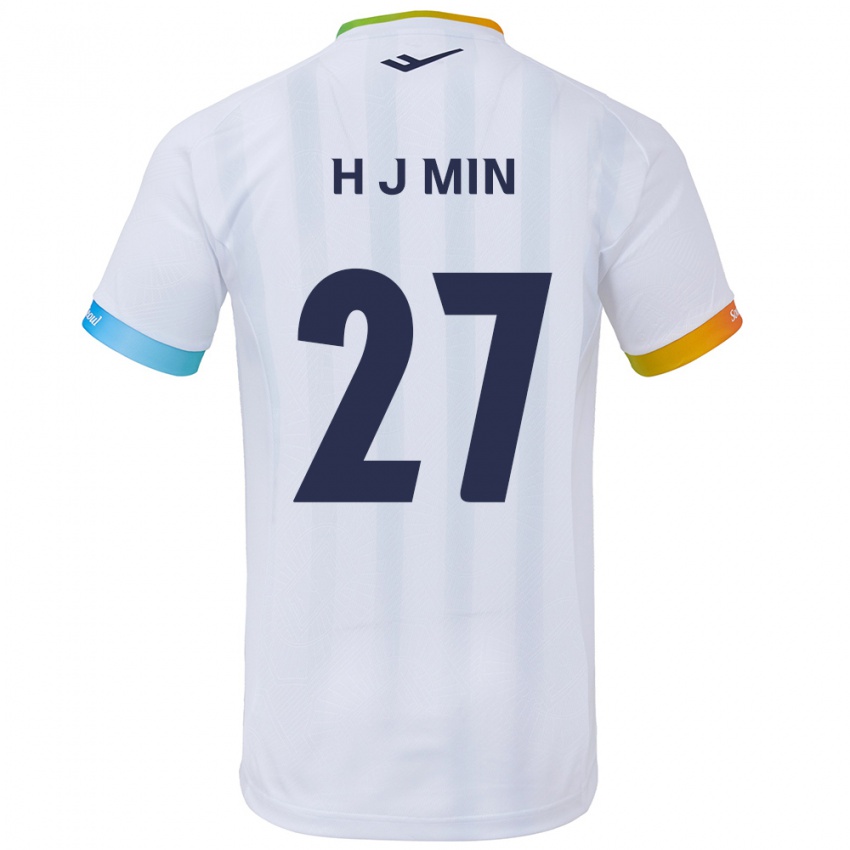 Herren Ji-Hoon Min #27 Weiß Blau Auswärtstrikot Trikot 2024/25 T-Shirt