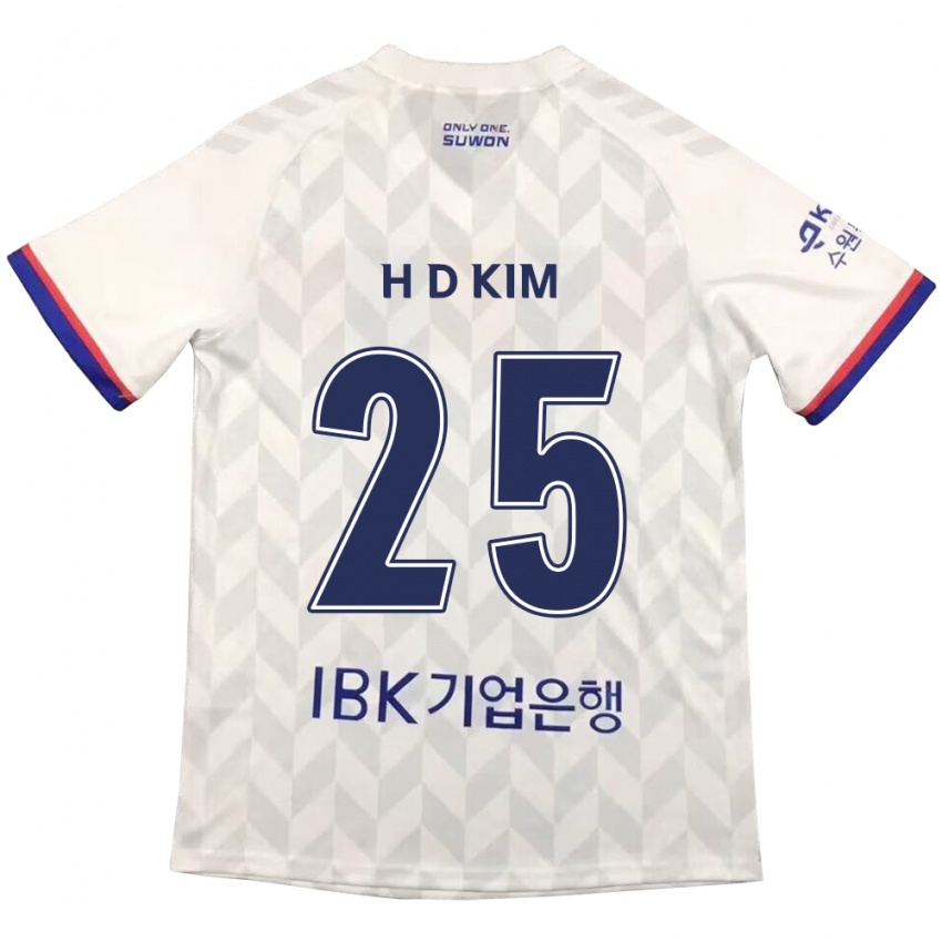 Herren Dae-Hyun Kim #25 Weiß Blau Auswärtstrikot Trikot 2024/25 T-Shirt