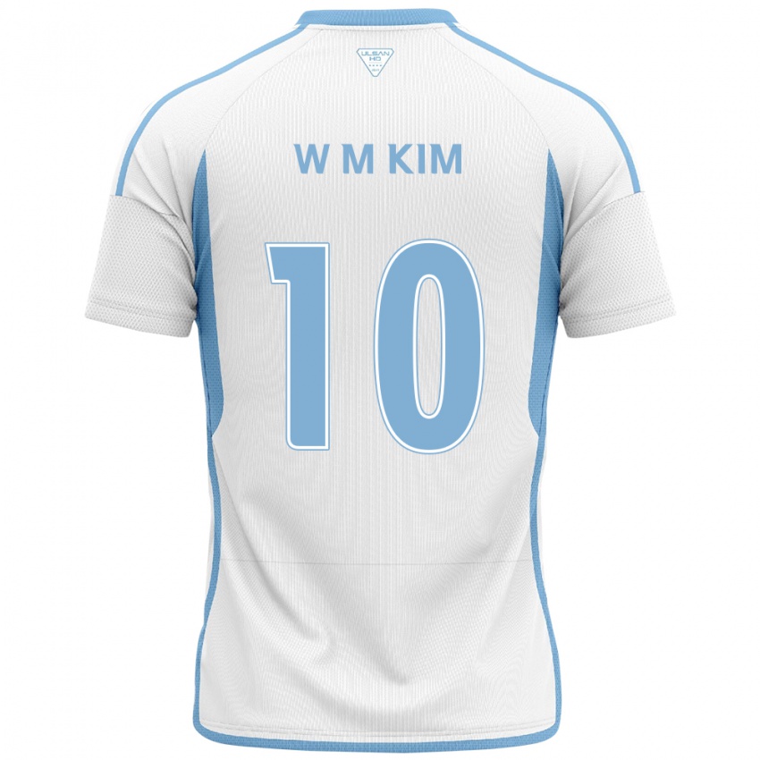 Herren Min-Woo Kim #10 Weiß Blau Auswärtstrikot Trikot 2024/25 T-Shirt