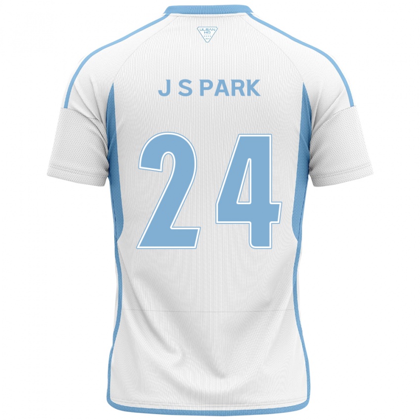 Herren Sang-Jun Park #24 Weiß Blau Auswärtstrikot Trikot 2024/25 T-Shirt