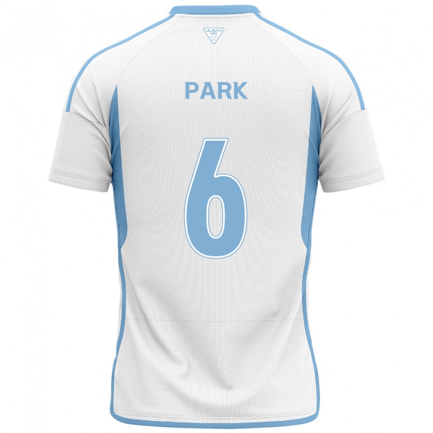 Herren Jun Park #6 Weiß Blau Auswärtstrikot Trikot 2024/25 T-Shirt