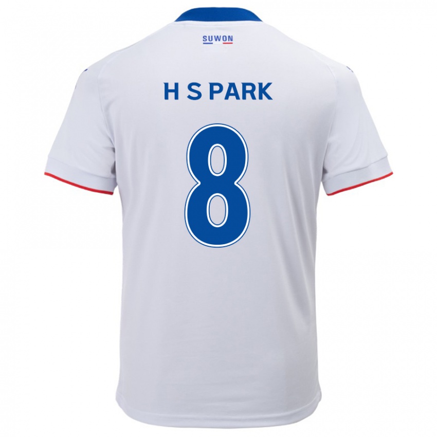 Herren Sang-Hyeok Park #8 Weiß Blau Auswärtstrikot Trikot 2024/25 T-Shirt