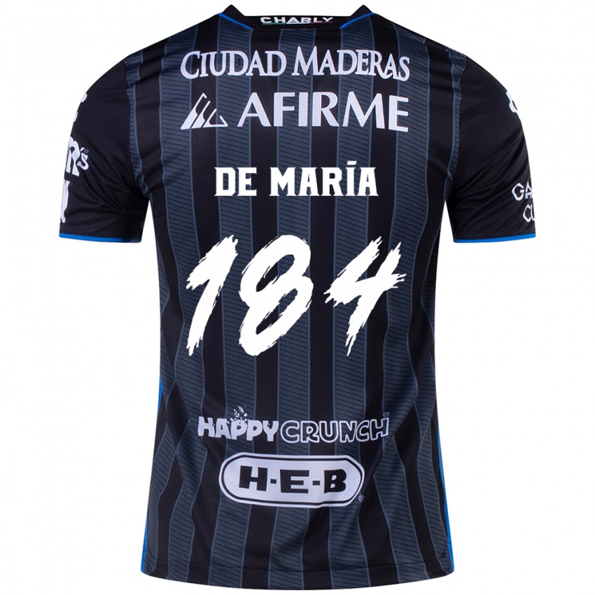 Herren Antonio De María Y Campos #184 Weiß Schwarz Auswärtstrikot Trikot 2024/25 T-Shirt