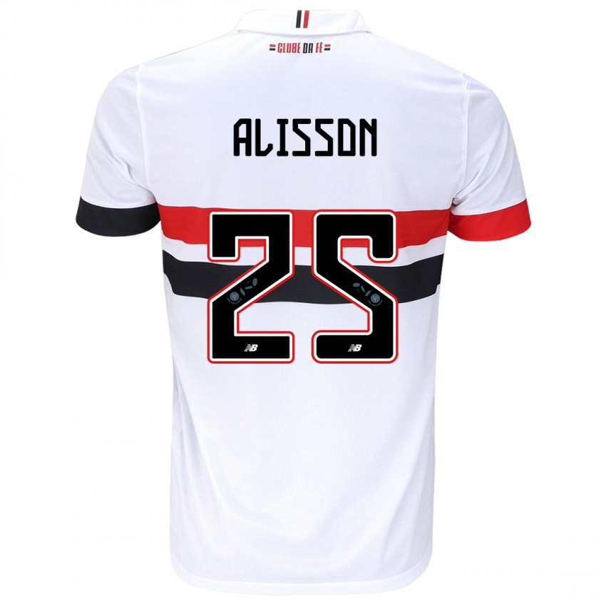 Damen Alisson #25 Weiß Rot Schwarz Heimtrikot Trikot 2024/25 T-Shirt