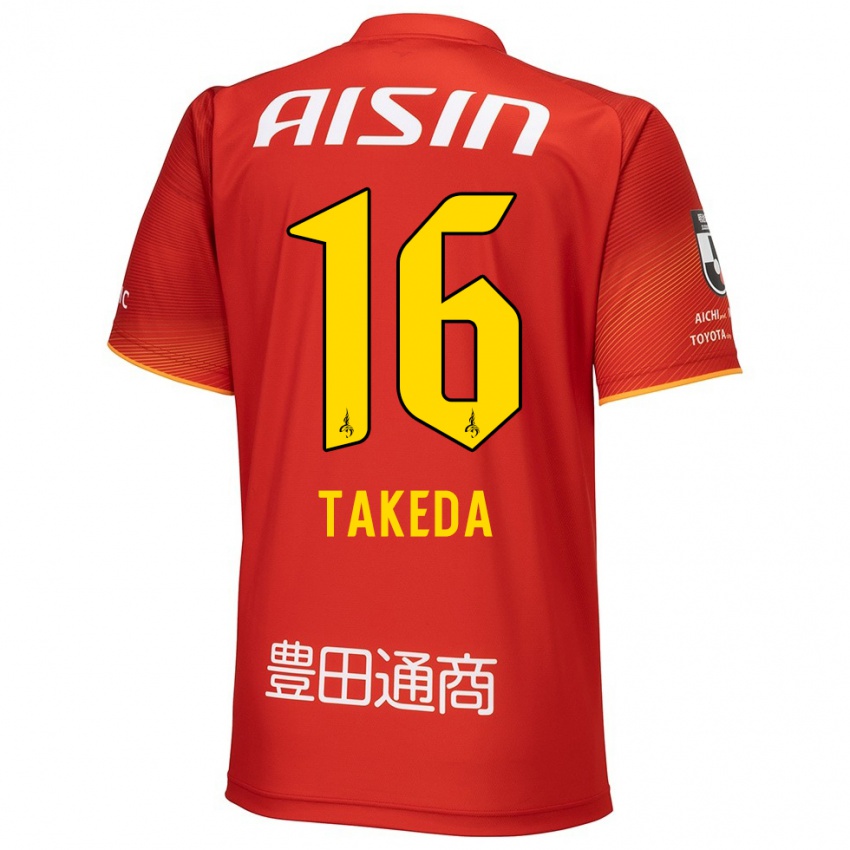 Damen Yohei Takeda #16 Rot Weiß Gelb Heimtrikot Trikot 2024/25 T-Shirt