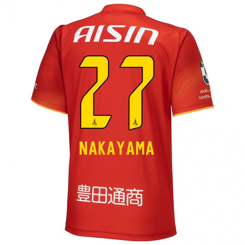 Damen Katsuhiro Nakayama #27 Rot Weiß Gelb Heimtrikot Trikot 2024/25 T-Shirt