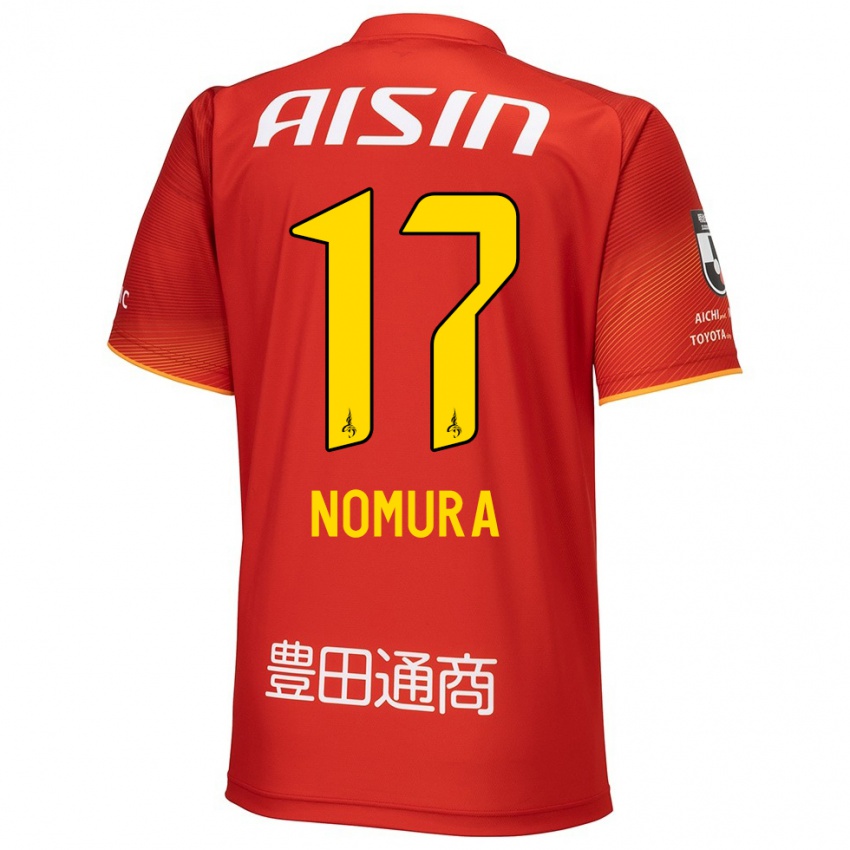 Damen Yuto Nomura #17 Rot Weiß Gelb Heimtrikot Trikot 2024/25 T-Shirt