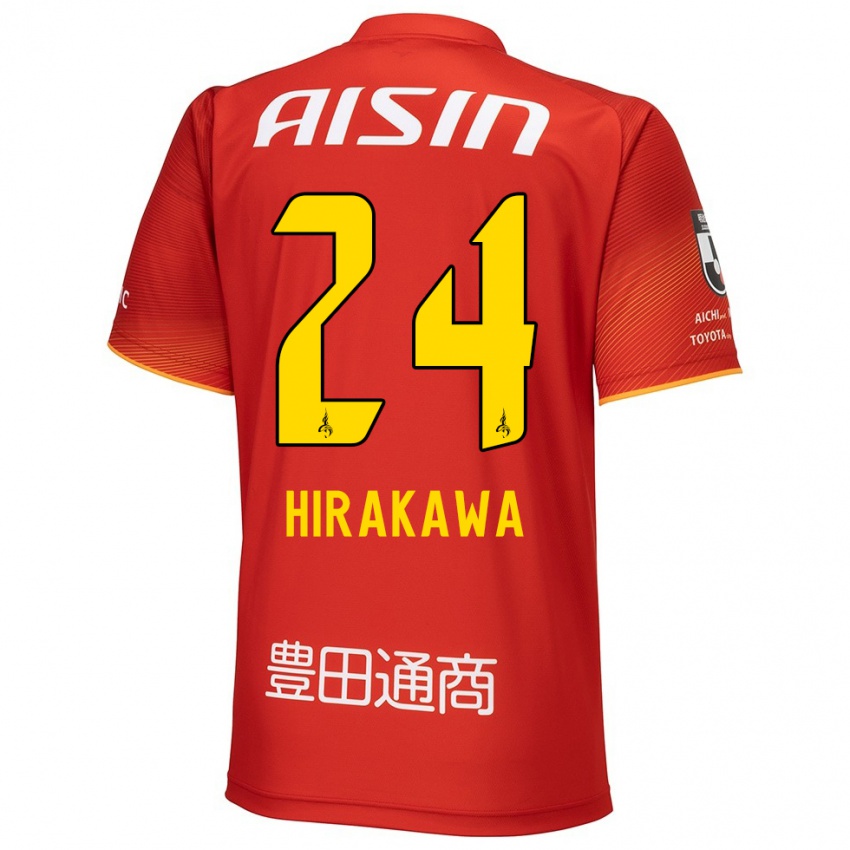 Damen Haruto Hirakawa #24 Rot Weiß Gelb Heimtrikot Trikot 2024/25 T-Shirt