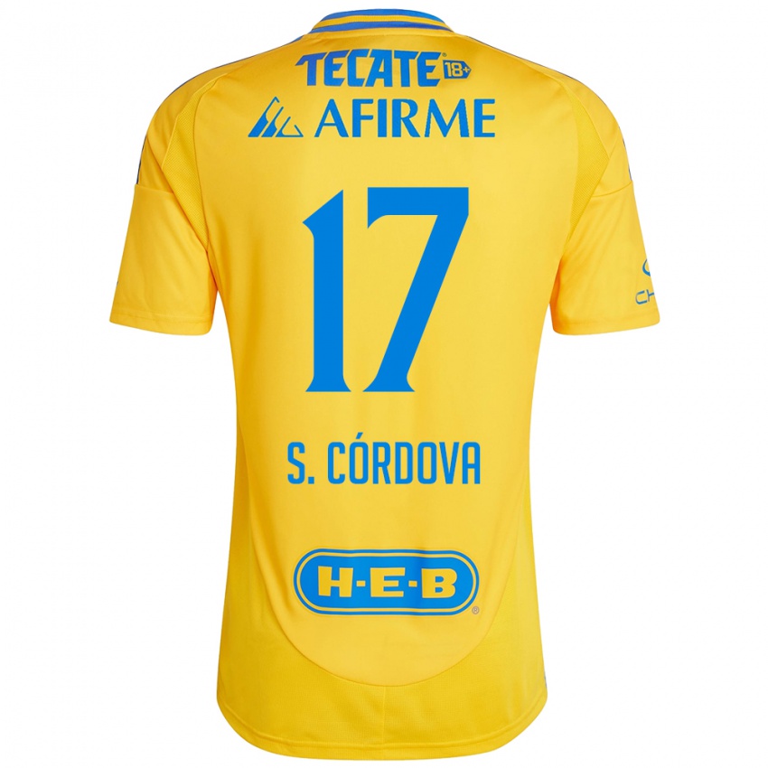 Damen Sebastian Cordova #17 Goldgelb Heimtrikot Trikot 2024/25 T-Shirt