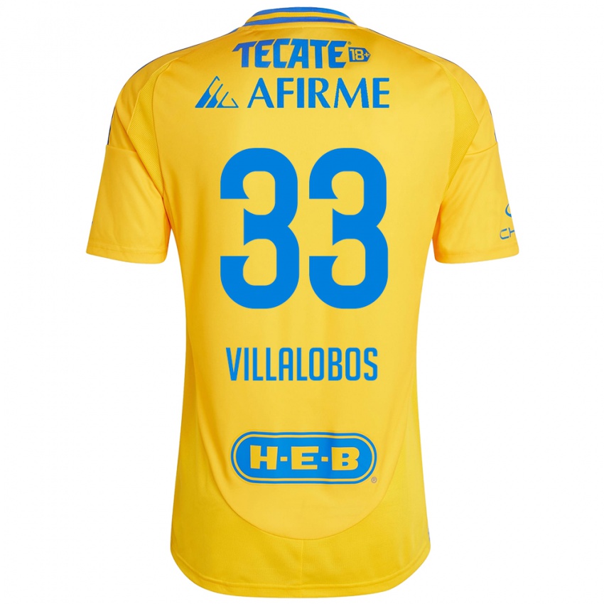 Damen Vania Villalobos #33 Goldgelb Heimtrikot Trikot 2024/25 T-Shirt