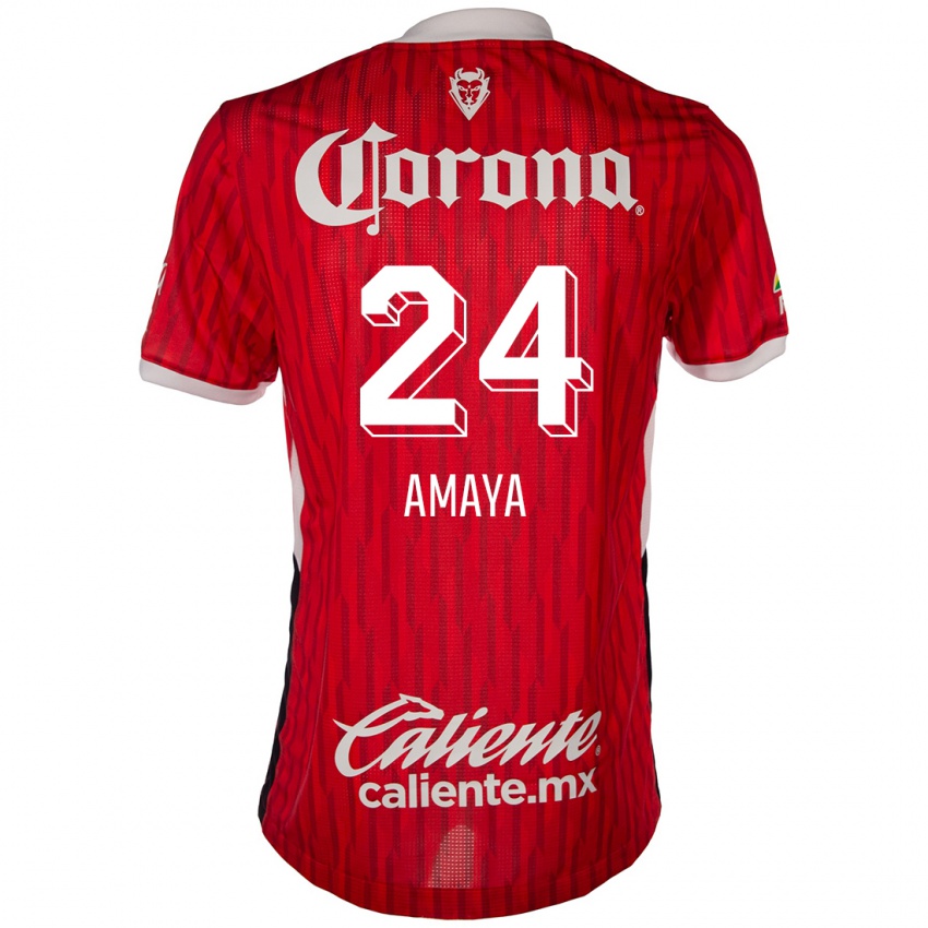 Damen Frankie Amaya #24 Rot-Weiss Heimtrikot Trikot 2024/25 T-Shirt