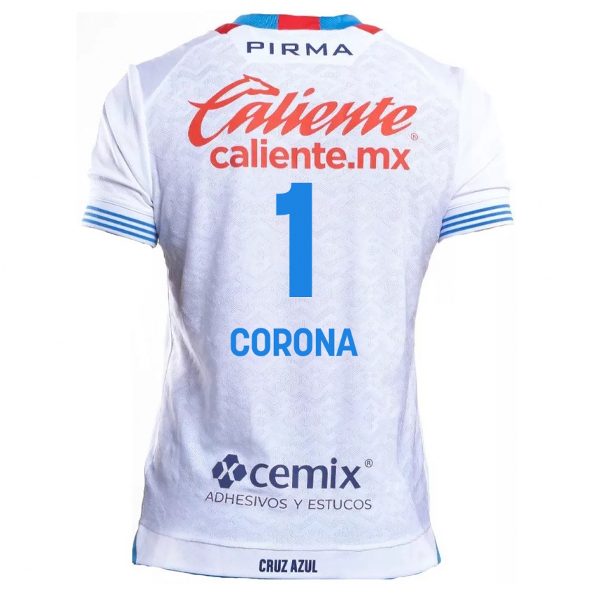 Damen Jose De Jesus Corona #1 Weiß Blau Auswärtstrikot Trikot 2024/25 T-Shirt