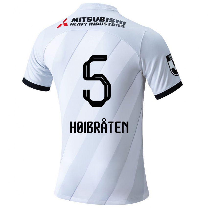 Damen Marius Høibråten #5 Weiß Grau Auswärtstrikot Trikot 2024/25 T-Shirt