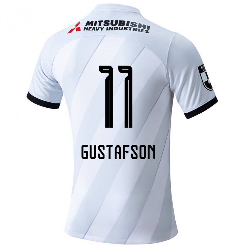 Damen Samuel Gustafson #11 Weiß Grau Auswärtstrikot Trikot 2024/25 T-Shirt