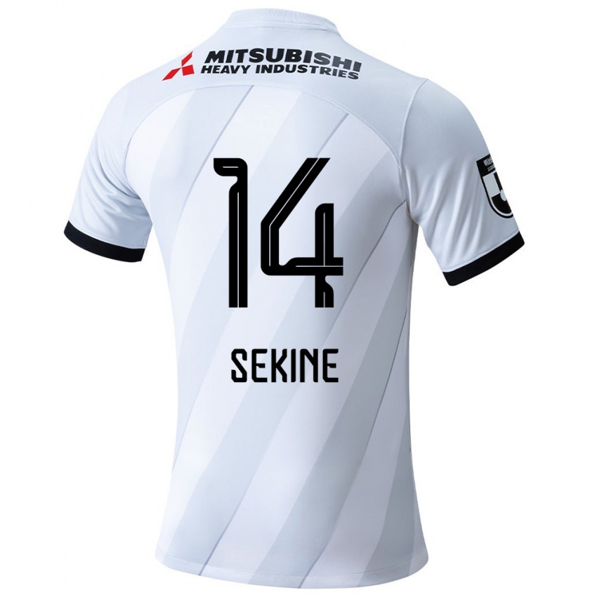 Damen Takahiro Sekine #14 Weiß Grau Auswärtstrikot Trikot 2024/25 T-Shirt