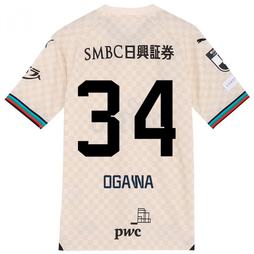 Damen Hiroto Ogawa #34 Weiß Grau Auswärtstrikot Trikot 2024/25 T-Shirt