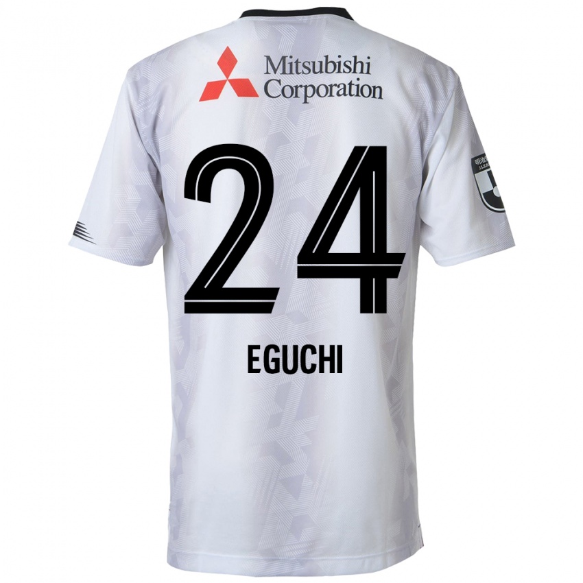 Damen Kaito Eguchi #24 Weiß Schwarz Auswärtstrikot Trikot 2024/25 T-Shirt