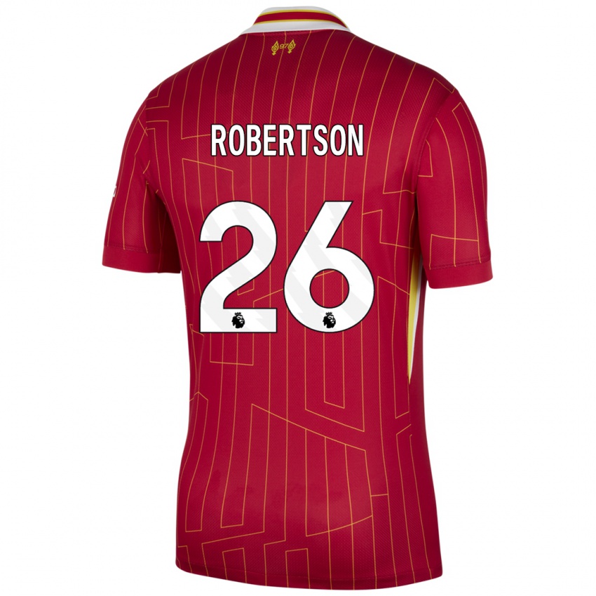 Kinder Andrew Robertson #26 Rot Gelb Weiß Heimtrikot Trikot 2024/25 T-Shirt