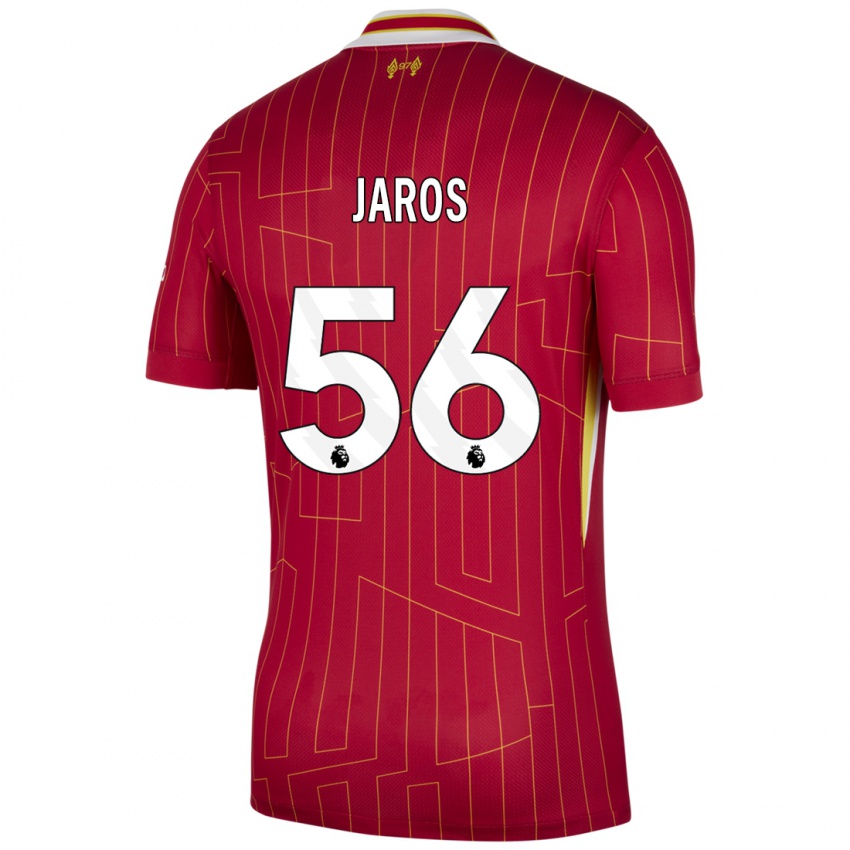 Kinder Vitezslav Jaros #56 Rot Gelb Weiß Heimtrikot Trikot 2024/25 T-Shirt