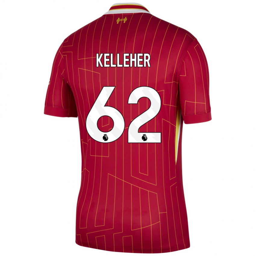 Kinder Caoimhin Kelleher #62 Rot Gelb Weiß Heimtrikot Trikot 2024/25 T-Shirt