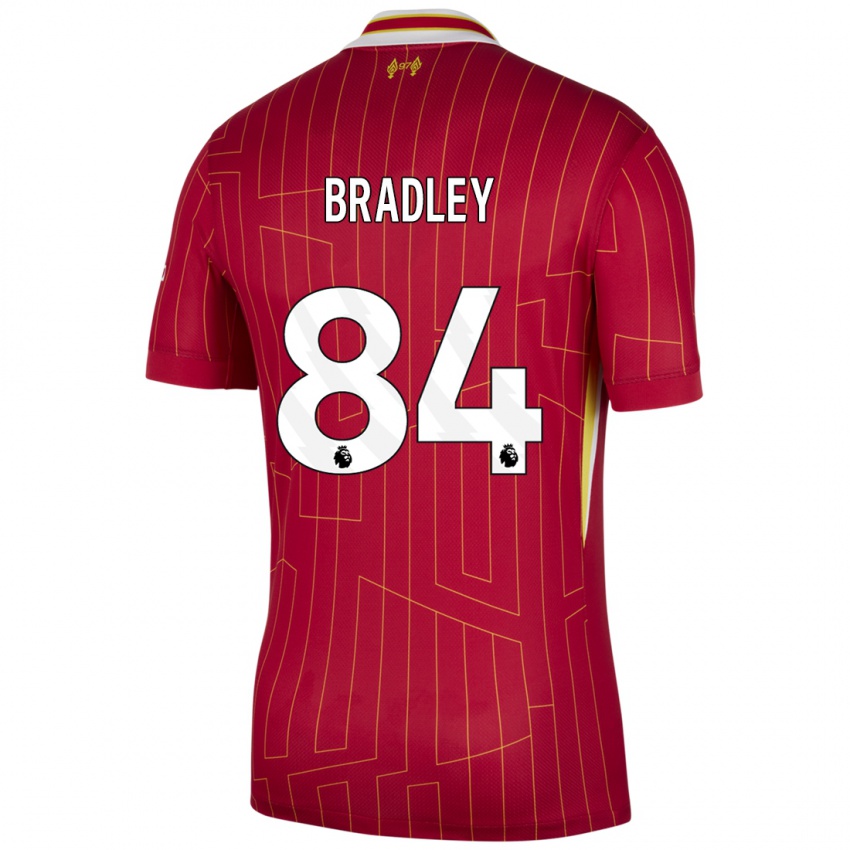 Kinder Conor Bradley #84 Rot Gelb Weiß Heimtrikot Trikot 2024/25 T-Shirt