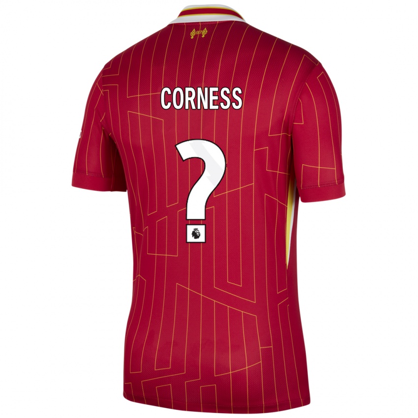 Kinder Dominic Corness #0 Rot Gelb Weiß Heimtrikot Trikot 2024/25 T-Shirt