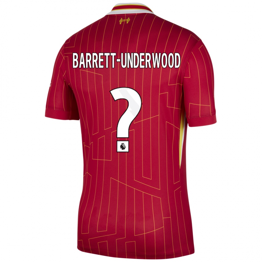 Kinder Keehan Barrett-Underwood #0 Rot Gelb Weiß Heimtrikot Trikot 2024/25 T-Shirt