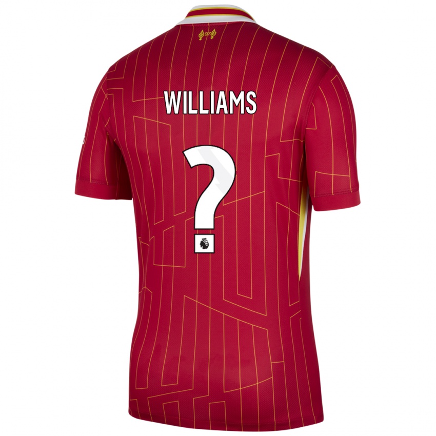 Kinder Cameron Williams #0 Rot Gelb Weiß Heimtrikot Trikot 2024/25 T-Shirt