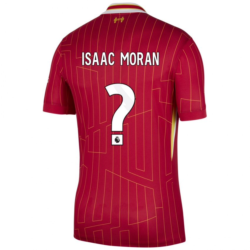 Kinder Isaac Moran #0 Rot Gelb Weiß Heimtrikot Trikot 2024/25 T-Shirt