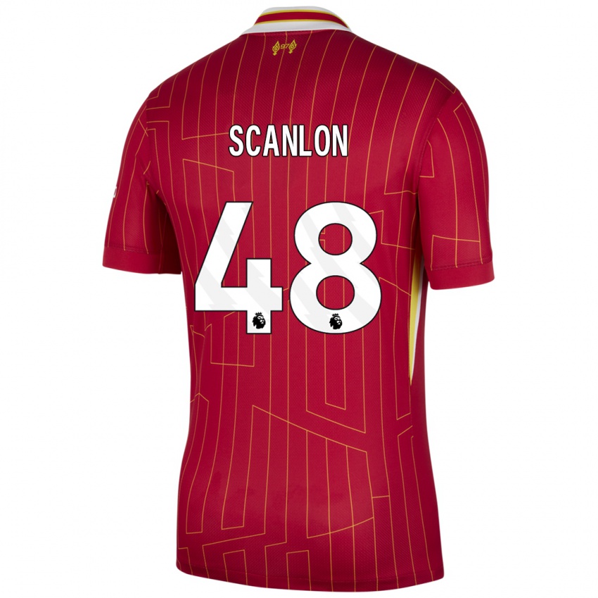 Kinder Calum Scanlon #48 Rot Gelb Weiß Heimtrikot Trikot 2024/25 T-Shirt