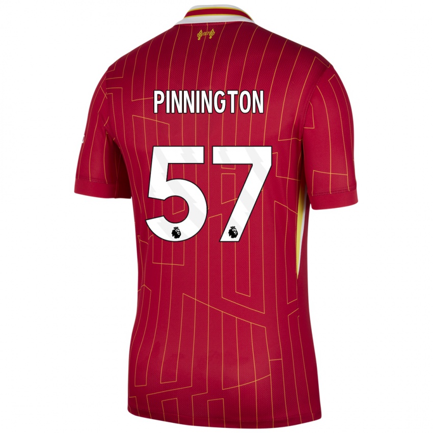 Kinder Carter Pinnington #57 Rot Gelb Weiß Heimtrikot Trikot 2024/25 T-Shirt