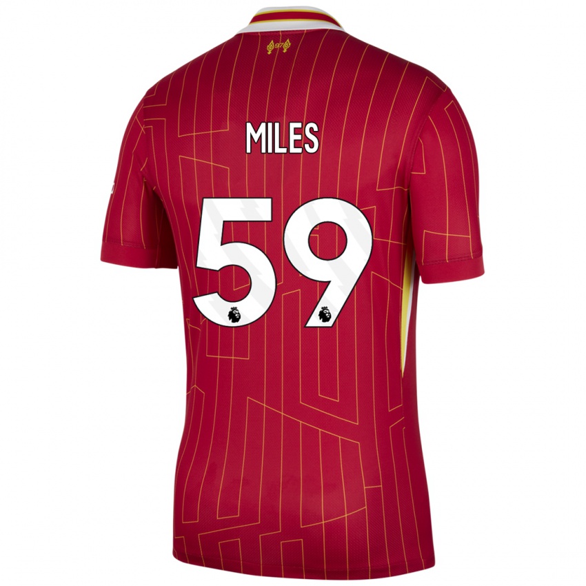 Kinder Terence Miles #59 Rot Gelb Weiß Heimtrikot Trikot 2024/25 T-Shirt