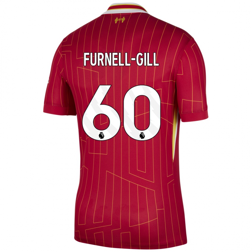 Kinder Luca Furnell-Gill #60 Rot Gelb Weiß Heimtrikot Trikot 2024/25 T-Shirt