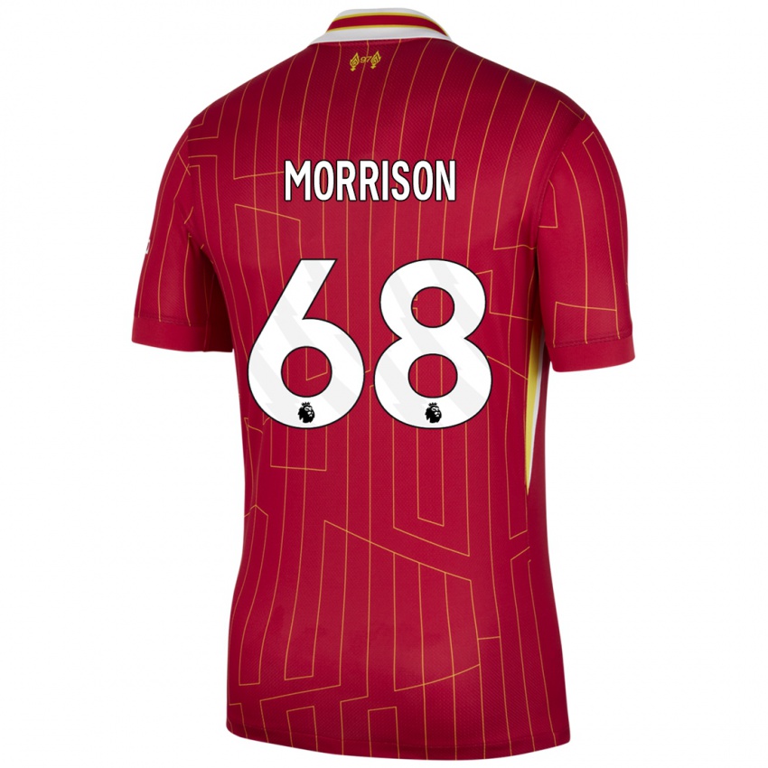 Kinder Kieran Morrison #68 Rot Gelb Weiß Heimtrikot Trikot 2024/25 T-Shirt