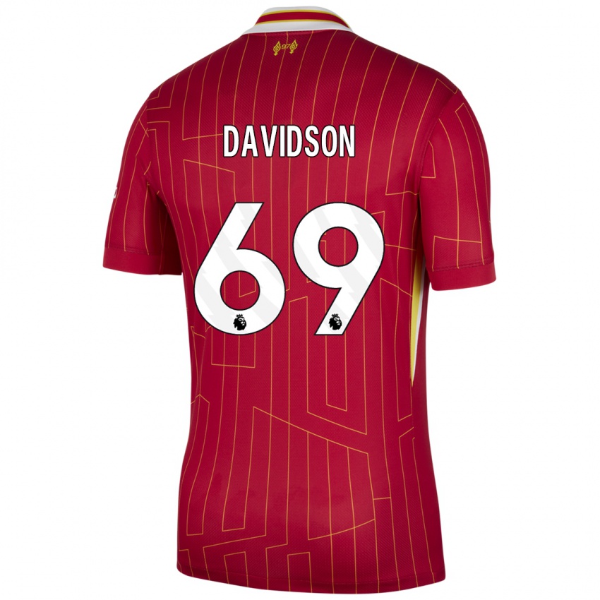 Kinder Josh Davidson #69 Rot Gelb Weiß Heimtrikot Trikot 2024/25 T-Shirt