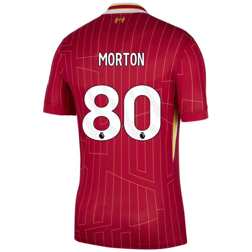 Kinder Tyler Morton #80 Rot Gelb Weiß Heimtrikot Trikot 2024/25 T-Shirt