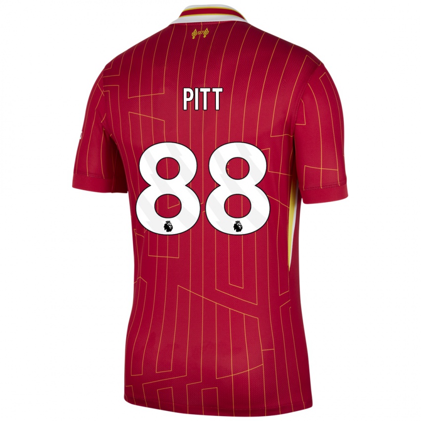 Kinder Lucas Pitt #88 Rot Gelb Weiß Heimtrikot Trikot 2024/25 T-Shirt