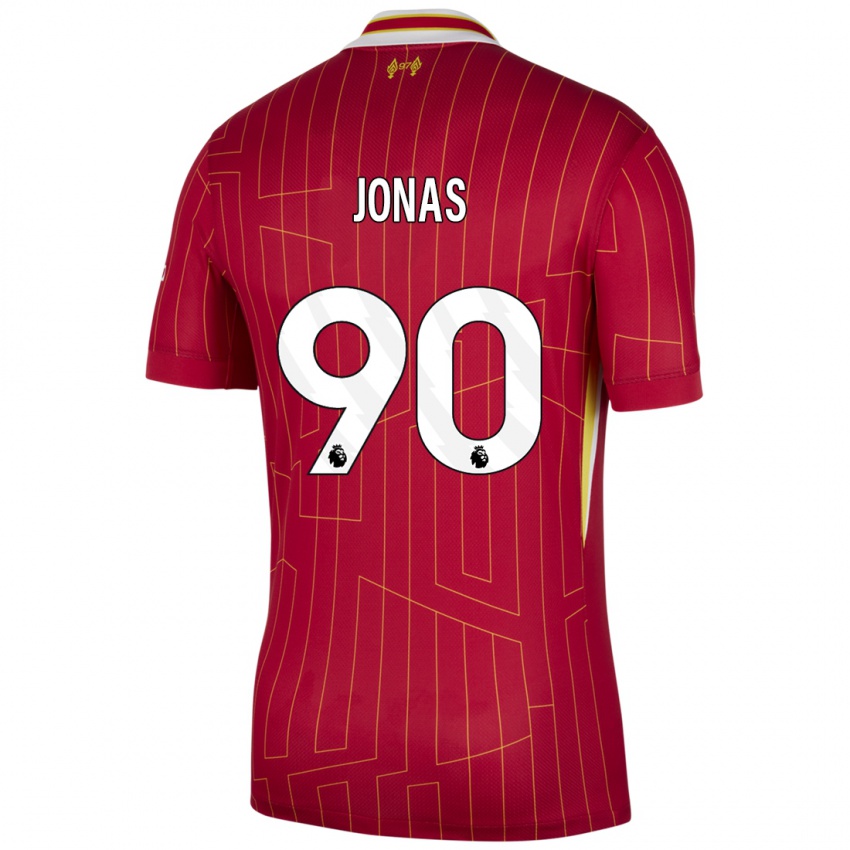 Kinder Lee Jonas #90 Rot Gelb Weiß Heimtrikot Trikot 2024/25 T-Shirt