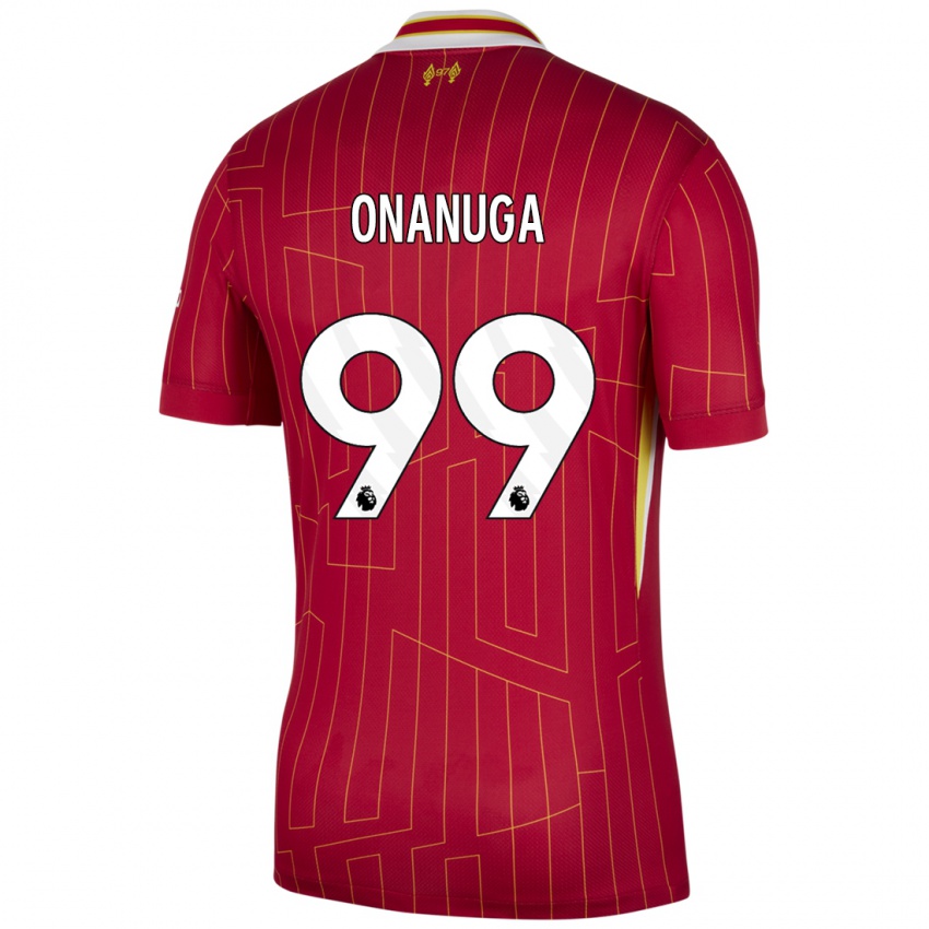 Kinder Fola Onanuga #99 Rot Gelb Weiß Heimtrikot Trikot 2024/25 T-Shirt