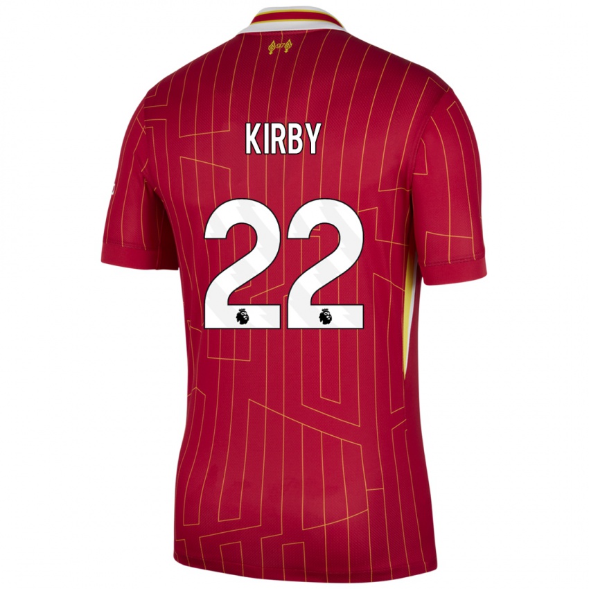 Kinder Faye Kirby #22 Rot Gelb Weiß Heimtrikot Trikot 2024/25 T-Shirt