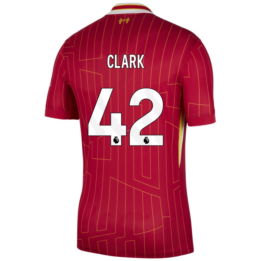 Kinder Bobby Clark #42 Rot Gelb Weiß Heimtrikot Trikot 2024/25 T-Shirt